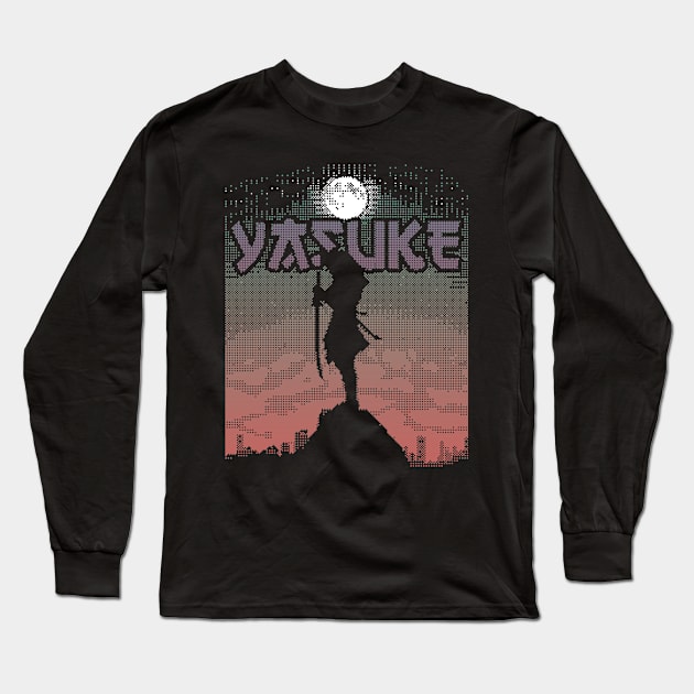 8 bit samurais art Long Sleeve T-Shirt by Pixelwave